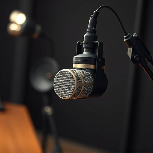 Microfono da studio durante una sessione di registrazione