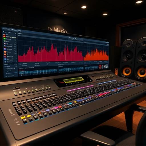 Schermata di software di mastering audio con analizzatori di spettro e livelli di loudness
